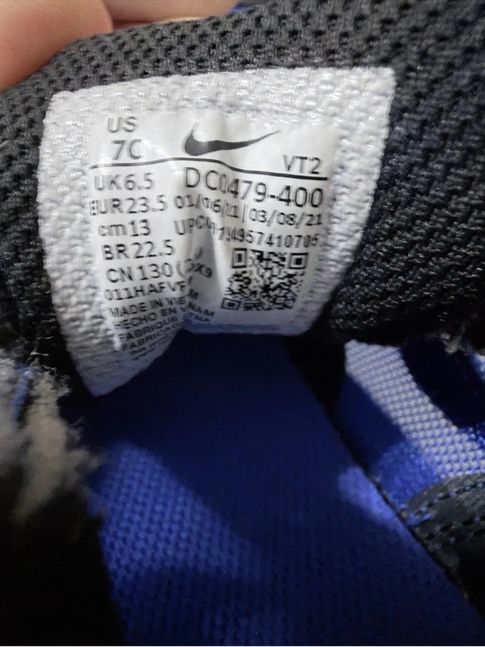 Nike Waffle One TD Blue Racer Toddler Boy Shoes 7C, DC0479-400, EUC